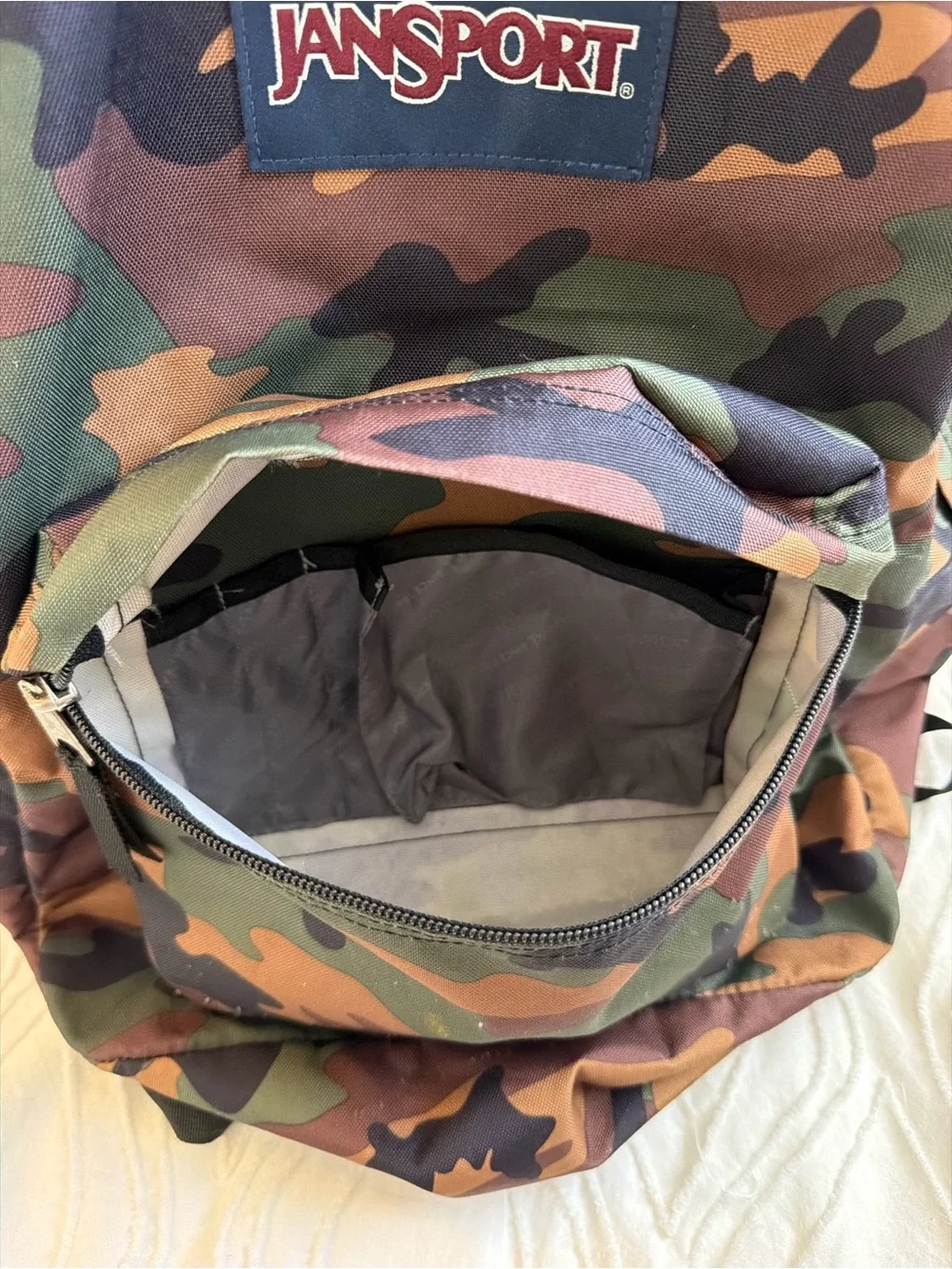 Jansport Woodland Camo Backpack in Green and Brown